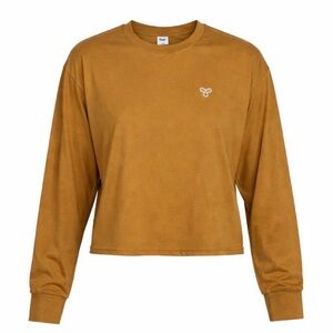 Aritzia TNA long sleeved boxy cotton Tee in goldenrod yellow S